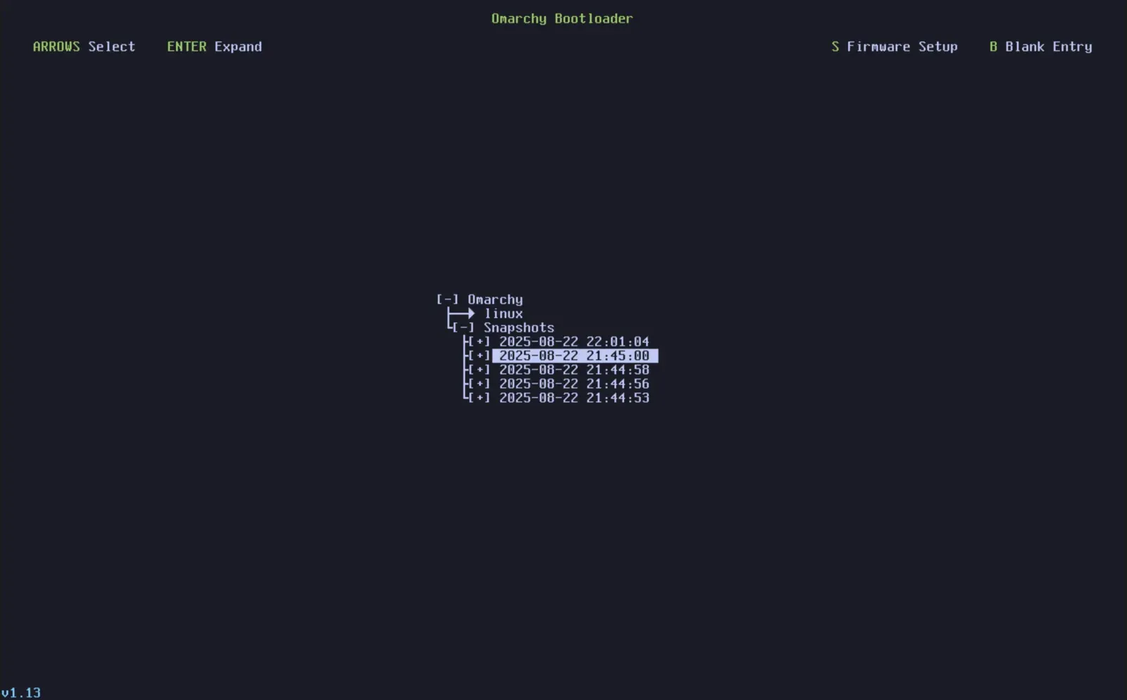 snapshots-bootloader